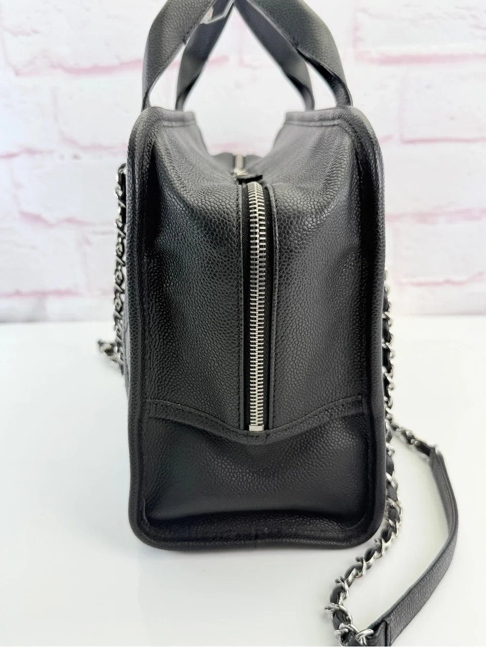 Chanel Deauville Bowling Bag Quilted Caviar Medium